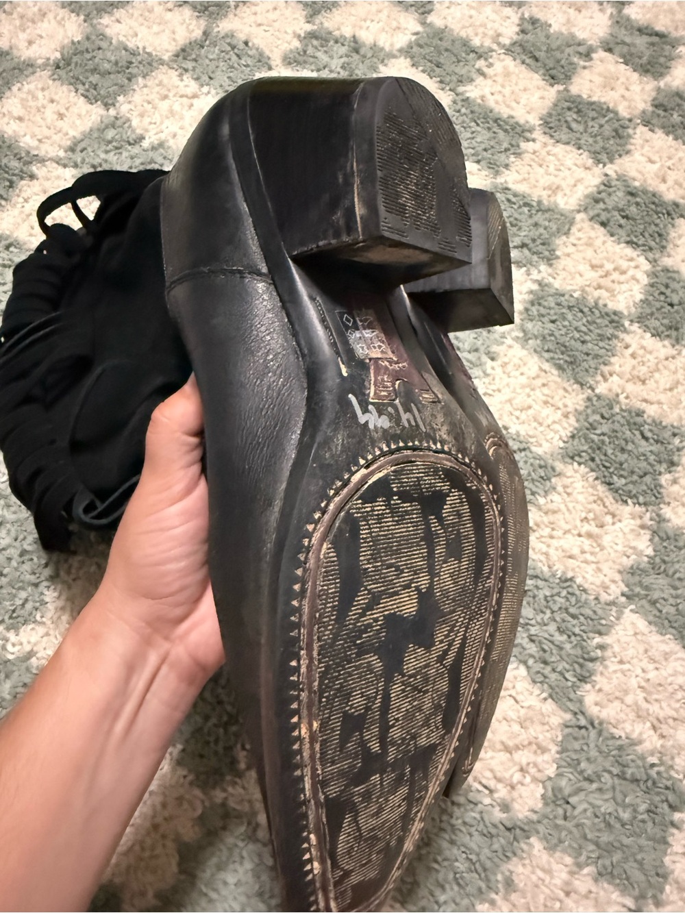 Ariat Women Western Gold Rush Black Leather Suede Fringe Cowgirl Boots Size 8B - Picture 14 of 16